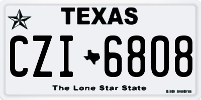 TX license plate CZI6808