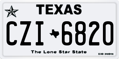 TX license plate CZI6820