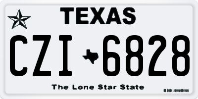 TX license plate CZI6828