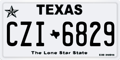 TX license plate CZI6829
