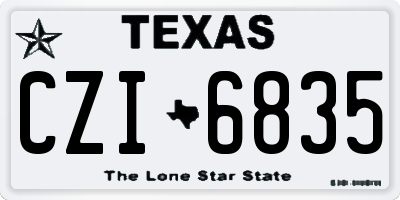 TX license plate CZI6835