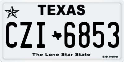 TX license plate CZI6853