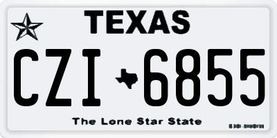 TX license plate CZI6855
