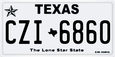 TX license plate CZI6860
