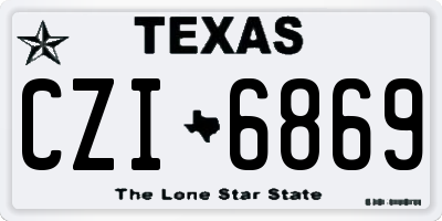 TX license plate CZI6869