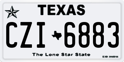 TX license plate CZI6883