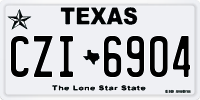 TX license plate CZI6904