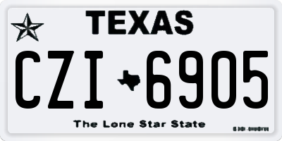TX license plate CZI6905