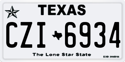 TX license plate CZI6934