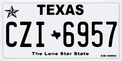 TX license plate CZI6957
