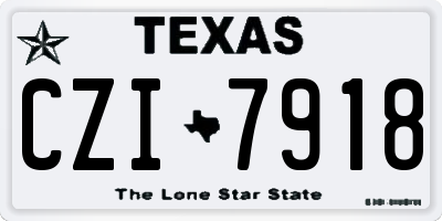 TX license plate CZI7918