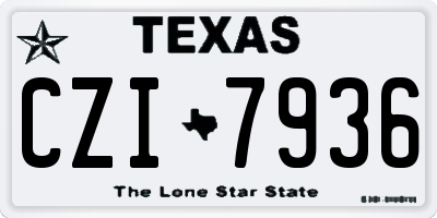 TX license plate CZI7936