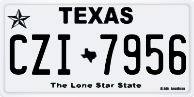 TX license plate CZI7956