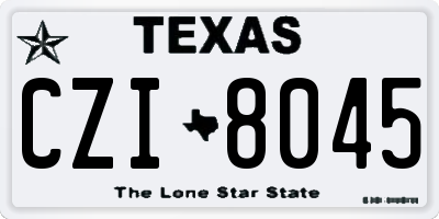 TX license plate CZI8045