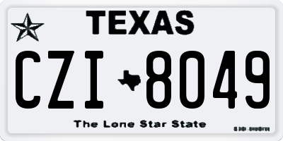TX license plate CZI8049
