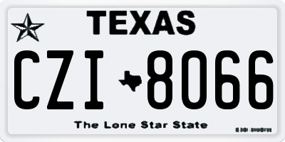 TX license plate CZI8066