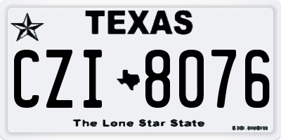 TX license plate CZI8076