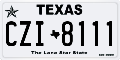 TX license plate CZI8111