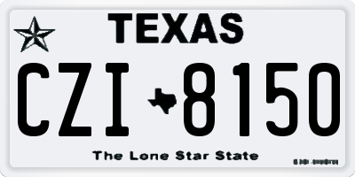 TX license plate CZI8150