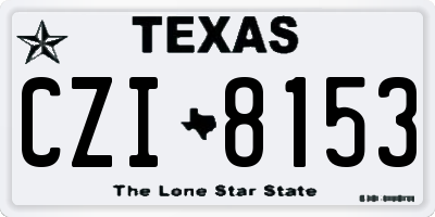 TX license plate CZI8153