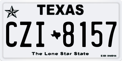 TX license plate CZI8157