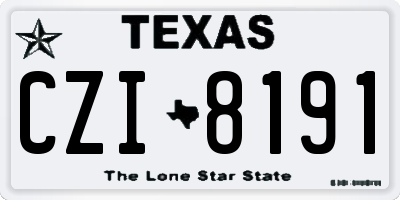 TX license plate CZI8191