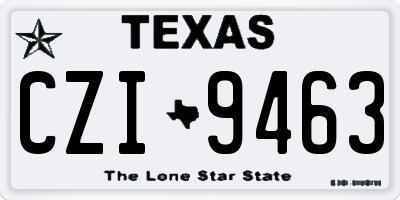 TX license plate CZI9463