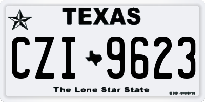 TX license plate CZI9623