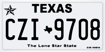 TX license plate CZI9708