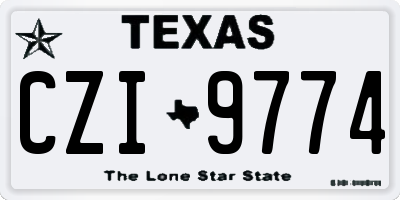 TX license plate CZI9774