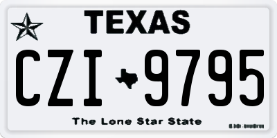 TX license plate CZI9795