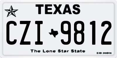 TX license plate CZI9812