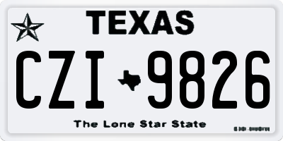 TX license plate CZI9826
