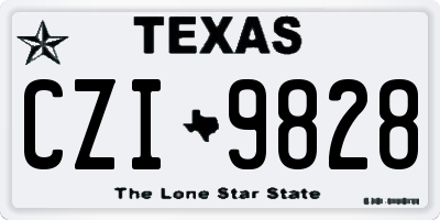 TX license plate CZI9828