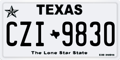 TX license plate CZI9830