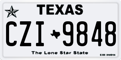 TX license plate CZI9848