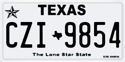 TX license plate CZI9854