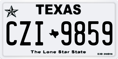 TX license plate CZI9859