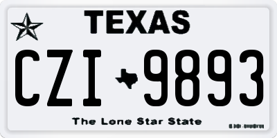 TX license plate CZI9893