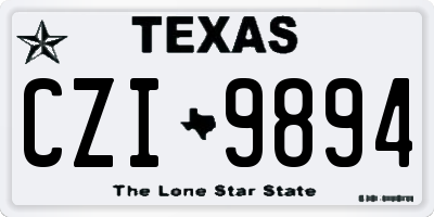 TX license plate CZI9894