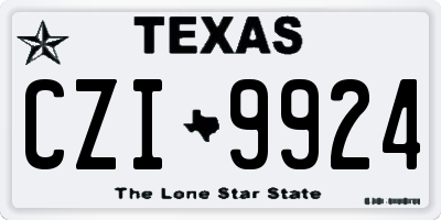 TX license plate CZI9924