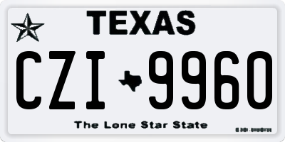 TX license plate CZI9960