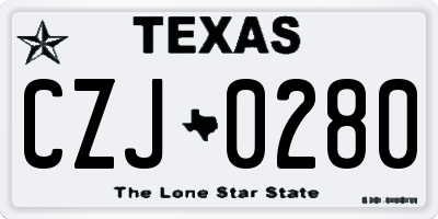 TX license plate CZJ0280