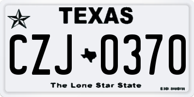 TX license plate CZJ0370