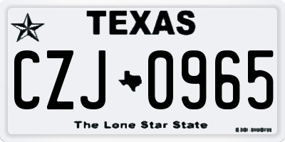 TX license plate CZJ0965