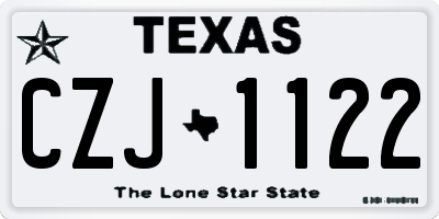 TX license plate CZJ1122