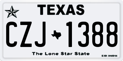 TX license plate CZJ1388