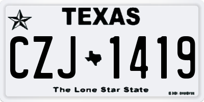 TX license plate CZJ1419