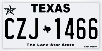 TX license plate CZJ1466