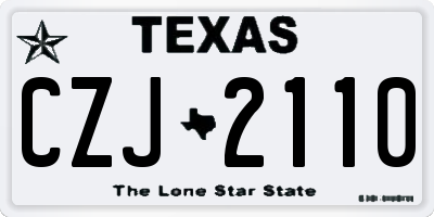 TX license plate CZJ2110
